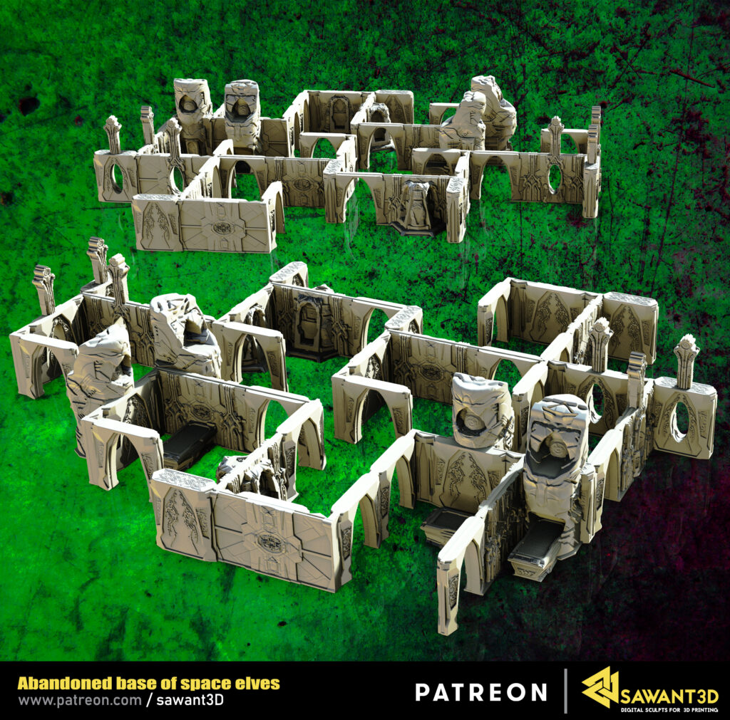Base corridor module/SET/ – Sawant3D – Printable Tabletop Scenery